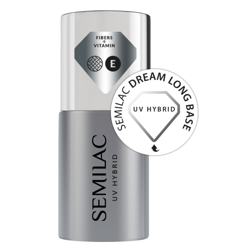 Semilac, Fibers + Vitamin E, Dream Long Base (Pielęgnująca baza hybrydowa)