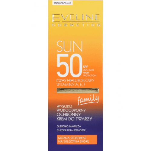 Eveline Cosmetics, Sun, Wysoko wodoodporny ochronny krem do twarzy SPF 50