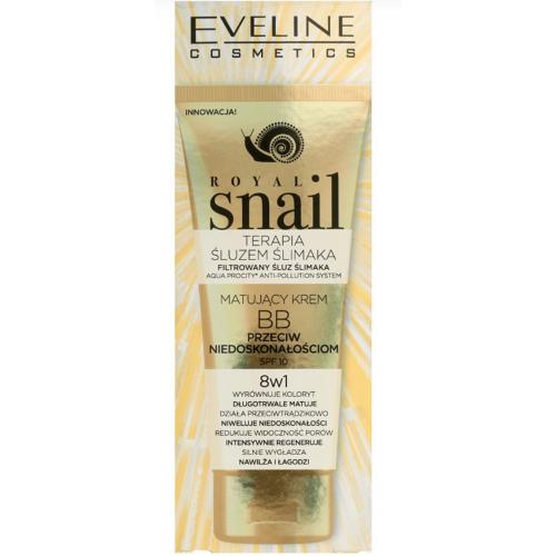 Eveline, Royal Snail Terapia śluzem ślimaka, Matujący krem BB przeciw niedoskonałościom 8 w 1 SPF 10