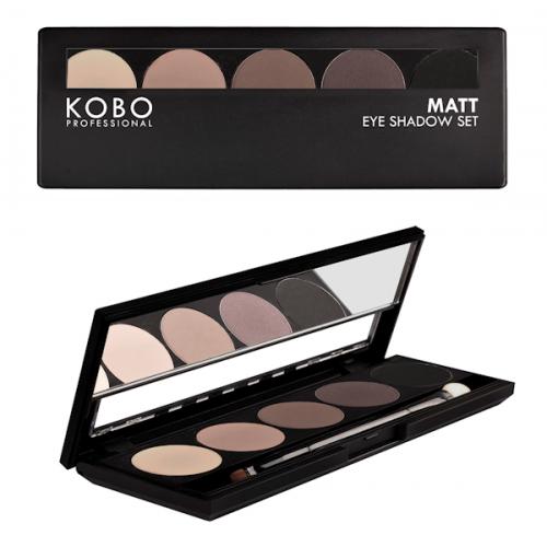 Kobo Professional, Matt Eyeshadow Set (Paleta 5 matowych cieni do oczu)