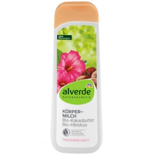 Alverde, Korpermilch Bio-Kakaobutter Bio-Hibiskus (Naturalne mleczko do ciała do skóry suchej)