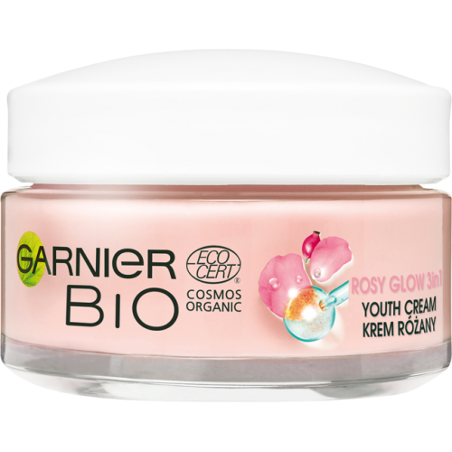 Garnier, Bio, Rosy Glow 3 in 1 Youth Cream (Krem różany)