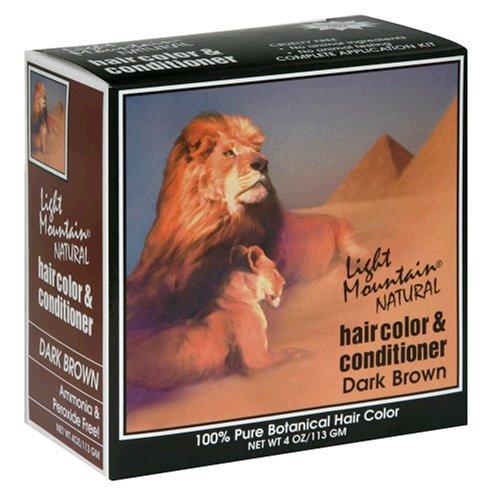 Light Mountain Natural, Hair Color & Conditioner Dark Brown (Henna do włosów z odżywką `Lew`)