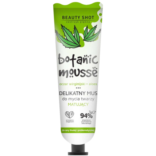 Beauty Shot, Botanic Mousse, Delikatny mus do mycia twarzy matujący `Oczar wirginijski, aloes`