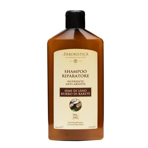 Athena`s l`Erboristica, Shampoo Riparatore Semi Di Lino Burro Di Karite (Szampon z siemieniem lnianym i karite)