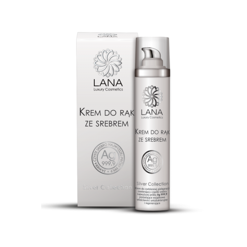 Lana Luxury Cosmetics, Silver Collection, Nawilżający krem do rąk ze srebrem