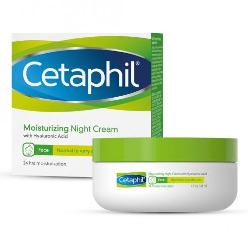 Cetaphil, Moinsturizing Night Cream with Hyaluronic Acid (Krem nawilżający na noc z kwasem hialuronowym)