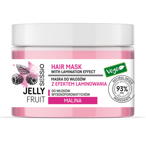 Sessio, Jelly Fruit, Hair Mask with Lamination Effect (Maska do włosów z efektem laminowania do włosów wysokoporowatych `Malina`)