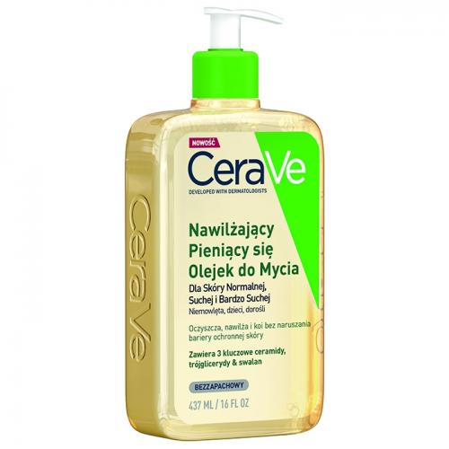 CeraVe, Nawilżający pieniący się olejek do mycia do twarzy i ciała