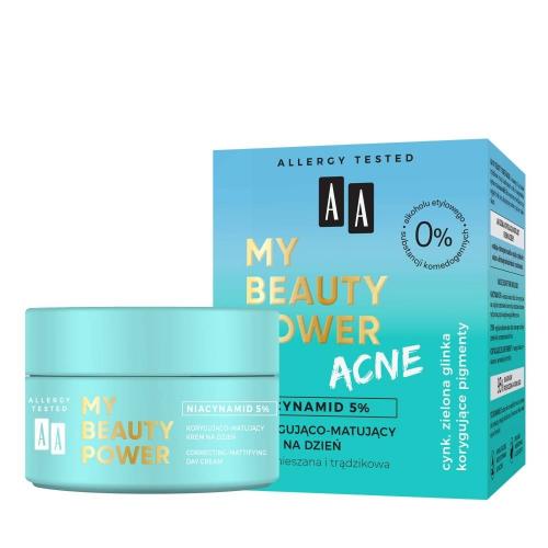 AA, My Beauty Power Acne, Korygująco-matujący krem na dzień `Niacynamid 5%`