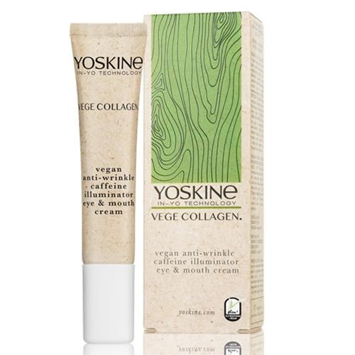Yoskine, Vege Collagen, Vegan Anti-Wrinkle Caffeine Illuminator Eye & Mouth Cream (Wegański krem z naturalną kofeiną do okolic oczu i ust)