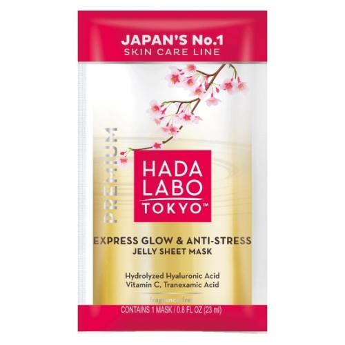 Hada Labo Tokyo, Express Glow & Anti-Stress Jelly Sheet Mask (Rozjaśniająca maska na tkaninie z witaminą C)