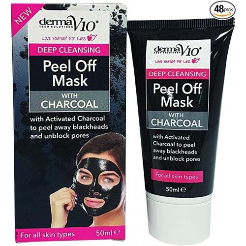 DermaV10, Deep Cleansing Peel Off Charcoal Mask (Głęboko oczyszczająca maska do twarzy z węglem aktywnym)