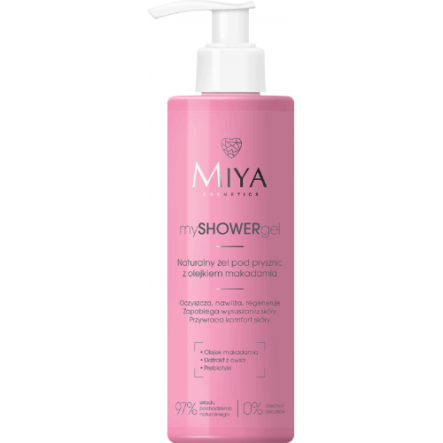 Miya Cosmetics, mySHOWERgel, Naturalny żel pod prysznic z olejkiem makadamia