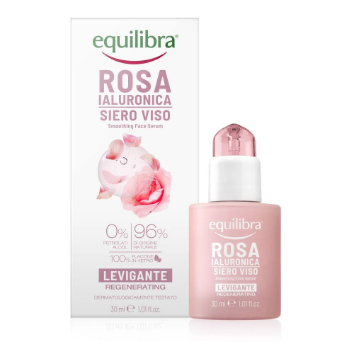Equilibra, Rosa Ialuronica, Siero Viso (Różane wygładzające serum do twarzy z kwasem hialuronowym)