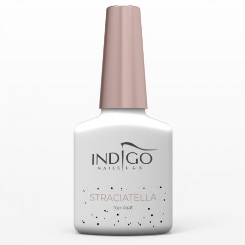 Indigo Nails Lab, Straciatella Top Coat (Matowy top coat hybrydowy z czarną drobiną)