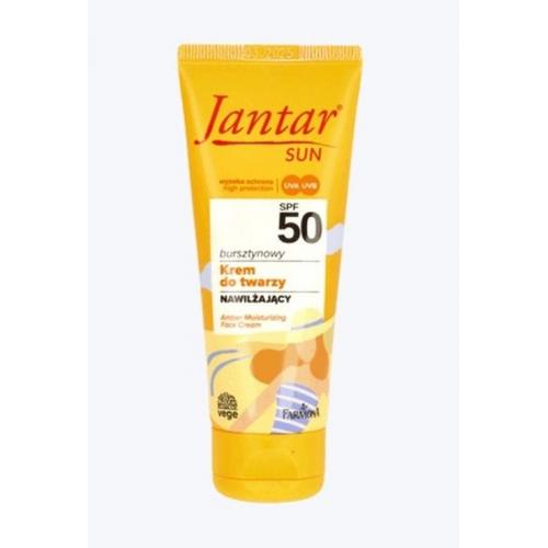Jantar, Sun, Amber Moisturizing Face Cream SPF 50 (Bursztynowy nawilżający krem do twarzy SPF50)