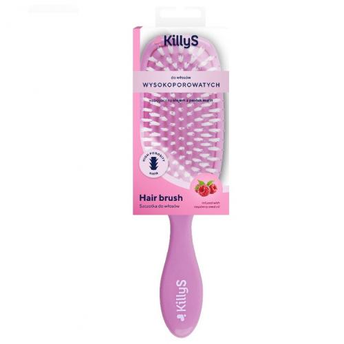 KillyS, Hair Brush for High Porosity Hair Infused with Raspberry Seed Oil (Szczotka do włosów wysokoporowatych wzbogacona olejem z pestek malin)