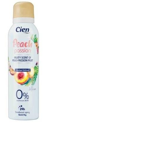 Cien, Peach Passion Deodorant Spray  24h (Dezodorant o zapachu brzoskwini i marakui)