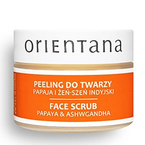 Orientana, Naturalny kremowy peeling do twarzy `Papaja i żeń - szeń indyjski`