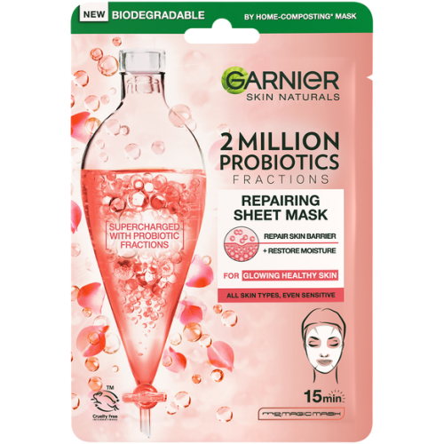 Garnier, Skin Naturals, 2 Million Probiotics Fractions Repairing Sheet Mask (Regenerująca maska do twarzy na tkaninie)