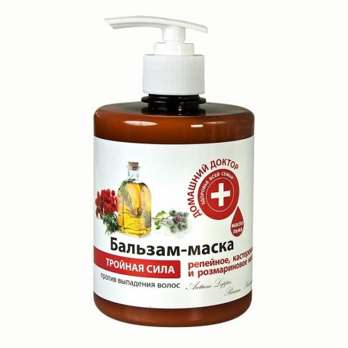 Domowy Doktor, Balsam-maska do włosów `Olejki łopianowy, rycynowy, rozmarynowy`
