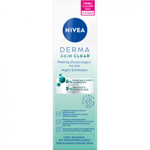 Nivea, Derma Skin Clear, Night Exfoliator (Peeling złuszczający na noc)