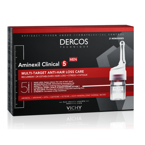 Vichy, Dercos Aminexil Clinical 5  (Kuracja przeciw wypadaniu włosów o kompleksowym działaniu dla mężczyzn)