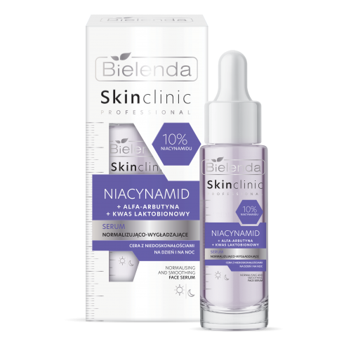 Bielenda, Skin Clinic Professional, Serum normalizująco-wygładzające `Niacynamid + alfa-arbutyna + kwas laktobionowy`