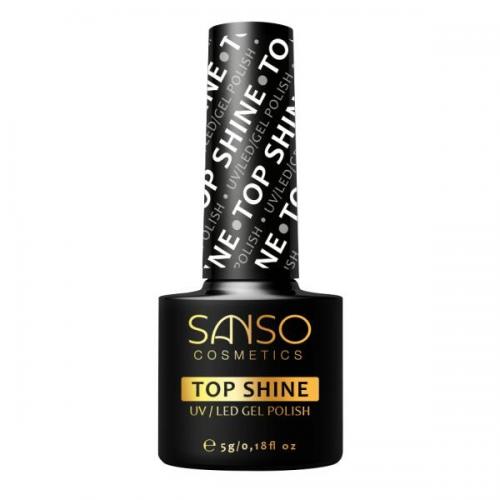 Sanso, Top Shine UV/Led Gel Polish (Połyskujący top do lakieru hybrydowego)