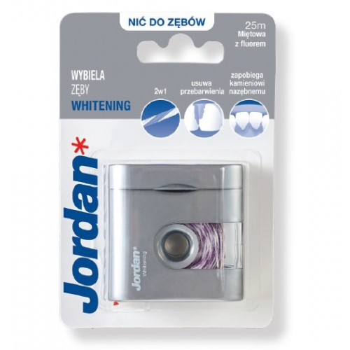 Jordan, Whitening Floss 2 in 1 (2w1 Nić dentystyczna z fluorem)