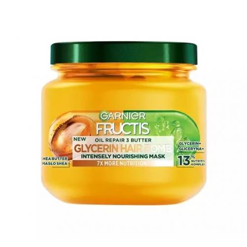 Garnier, Fructis, Oil Repair 3 Butter, Glycerin Hair Bomb Intensely Nourishing Hair Mask (Odżywcza maska do włosów łamliwych, zniszczonych i bardzo suchych)