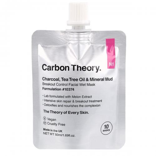 Carbon Theory, Charcoal Tea Tree Oil & Mineral Mud, Breakout Control, Facial Wet Mask (Błotna maseczka z minerałami)