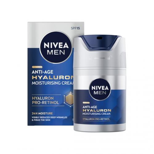 Nivea, Men, Anti-Age Hyaluron Moisturising Cream with Pro-Retinol SPF15 (Przeciwzmarszczkowy krem do twarzy z pro-retinolem SPF15)