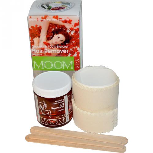 MOOM, Organic Hair Removal Kit with Rose Essence (Zestaw do depilacji cukrowej różany)