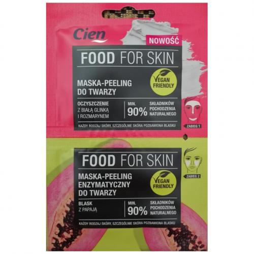 Cien, Food For Skin, Maska-peeling + maska-peeling enzymatyczny do twarzy