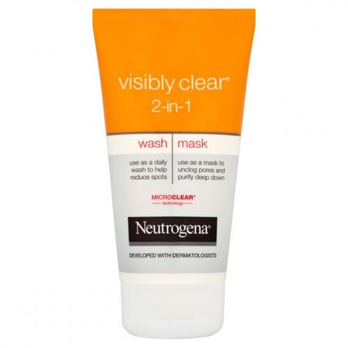 Neutrogena, Visibly Clear,  2 in 1 Wash Mask (Żel do mycia twarzy i maseczka oczyszczająca 2 w 1 (stara wersja))