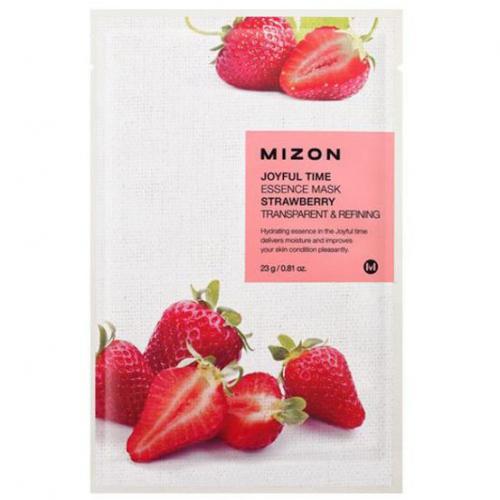 Mizon, Joyful Time, Essence Mask Strawberry Transparent & Refining (Oczyszczająca maska w płacie)