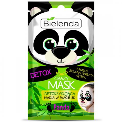 Bielenda, Crazy Mask, Detoksykująca maska w płacie 3D `Panda`