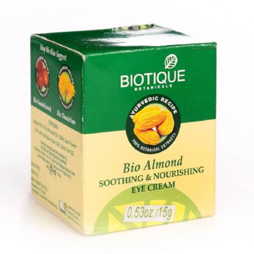 Biotique, Bio Almond, Soothing & Nourishing Eye Cream (odżywczo-wygładzający krem pod oczy `Bio migdał`)