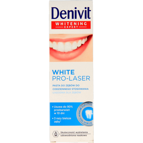 Denivit, White Pro - Laser, Pasta do zębów do codziennego stosowania  wybielająca