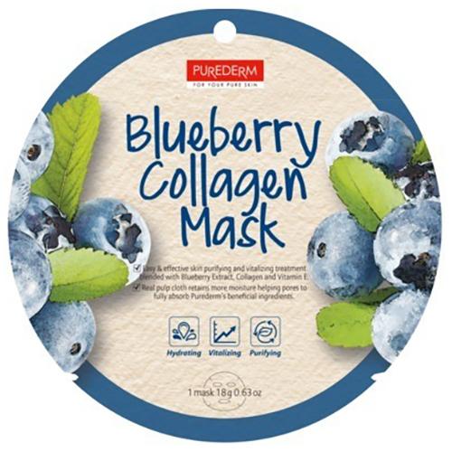 Purederm, Blueberry Collagen Maska (Maska jagodowa z kolagenem)