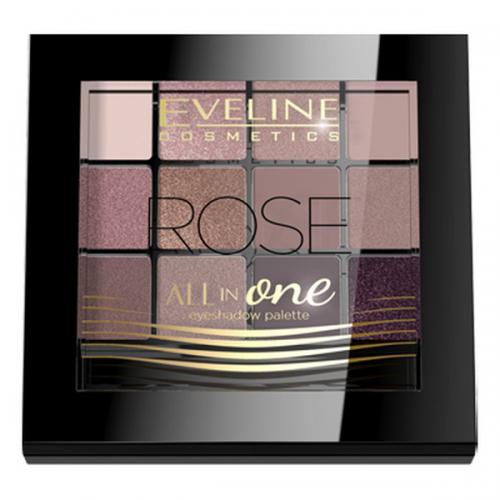 Eveline Cosmetics, All in One Eyeshadow Palette 02 Rose (Paleta 12 cieni)