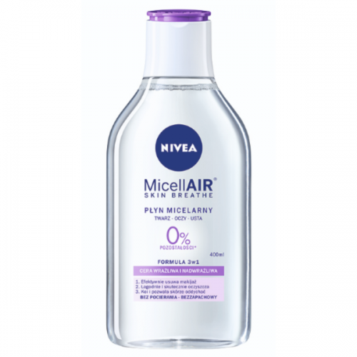Nivea, MicellAir 5w1, Płyn micelarny do cery wrażliwej i nadwrażliwej (stara wersja)