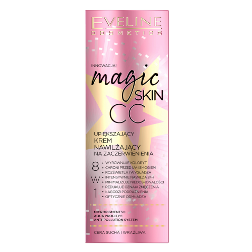 Eveline Cosmetics, Magic Skin CC, Upiększający krem nawilżający na zaczerwienienia 8 w 1