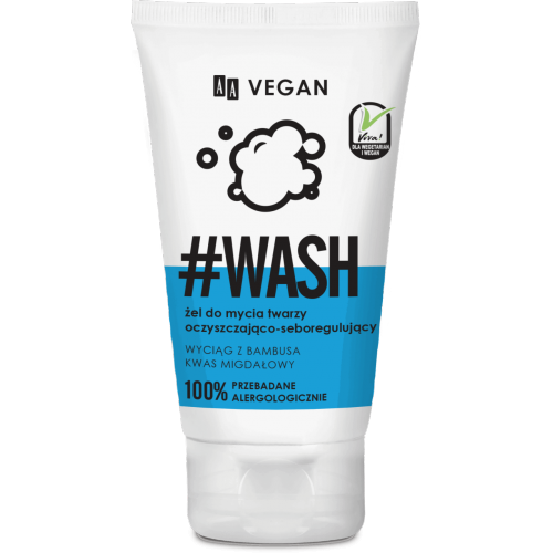 AA, Vegan, #Wash, Żel do mycia twarzy oczyszczająco-seboregulujący