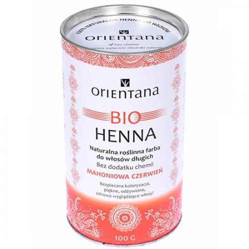 Orientana, Bio Henna do włosów długich `Mahoniowa czerwień`