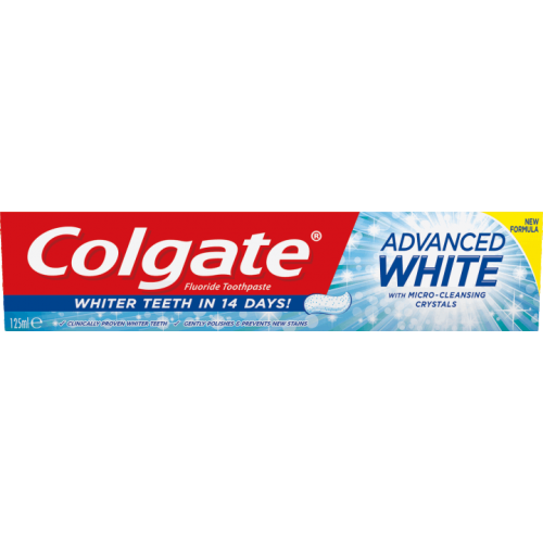 Colgate, Advanced White, Wybielająca pasta do zębów z mikrokryształkami (stara wersja)