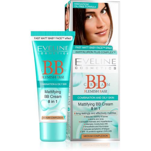 Eveline Cosmetics, Blemish Base BB Cream (Matujący krem BB 8w1)