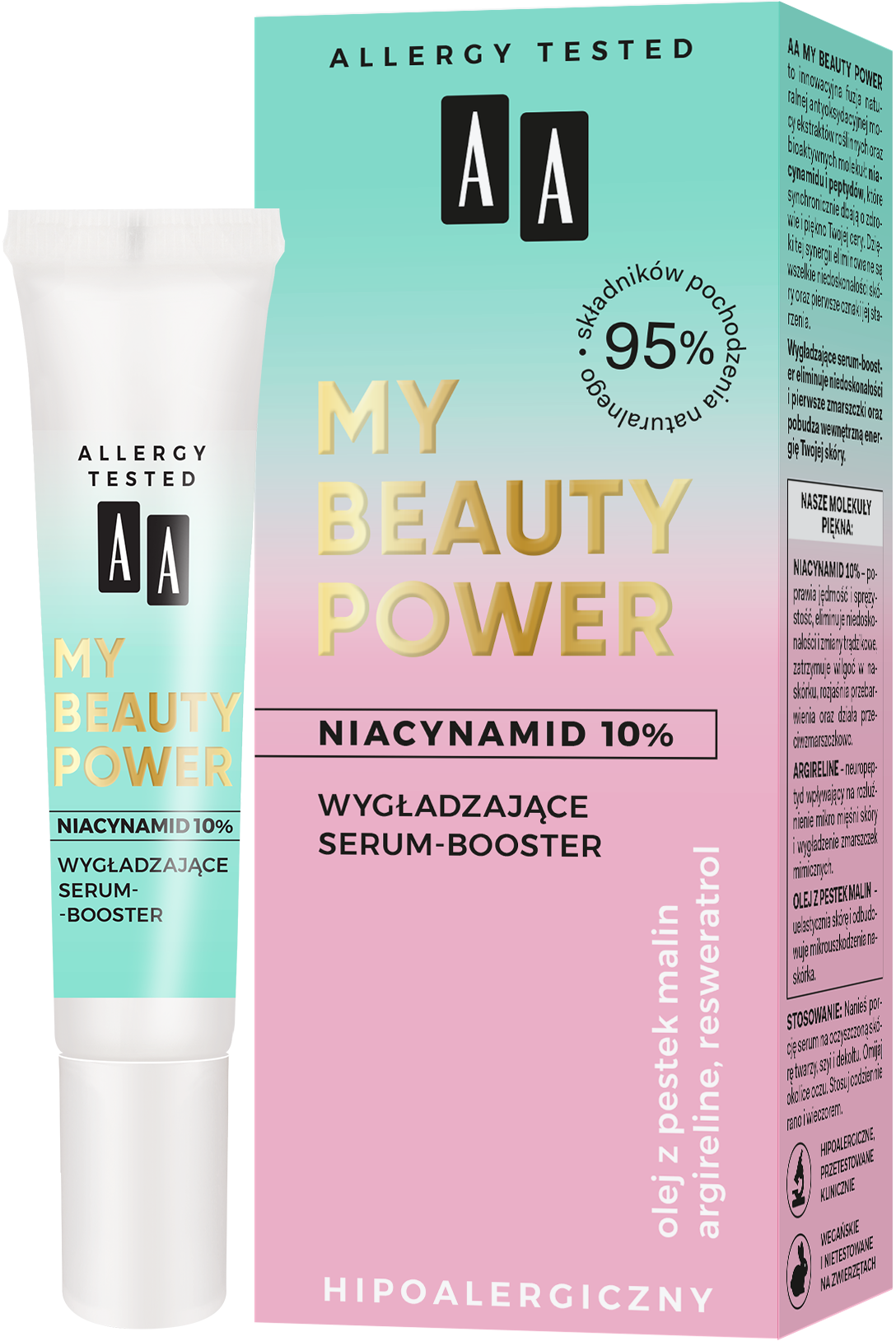 AA, My Beauty Power, Wygładzające serum-booster `Niacynamid 10%